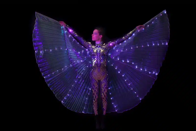 Inge Evers met verlichte vleugels.